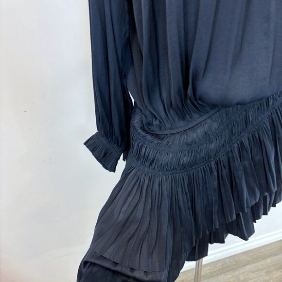 Current Air Aurelie Navy Pleated Mini Dress sz S - Picture 11 of 13